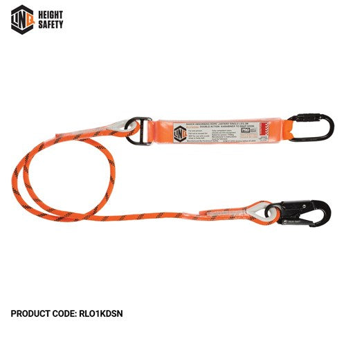 LINQ Single Leg Kernmantle 2M Shock Absorb Rope Lanyard