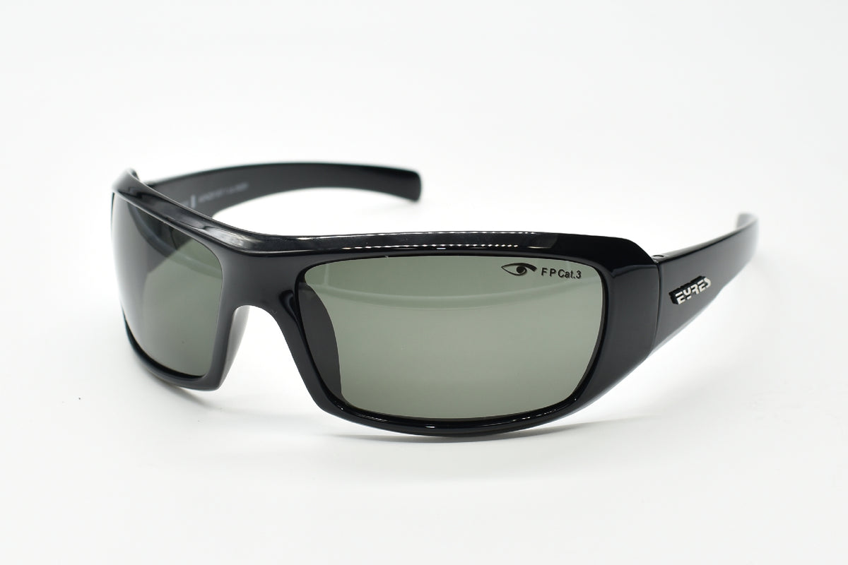 EYRES THUNDER Shiny Black Frame Polarised Grey Lens