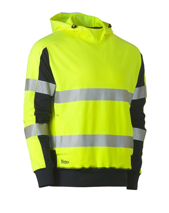 Bisley Taped Two Tone Hi Vis Contrast 4 Way Stretchy Hoodie