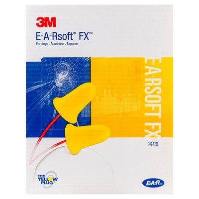 3M E-A-Rsoft FX Corded Earplugs Poly Bag 200 pairs/box