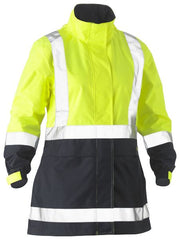 Bisley Size 6 Women's Yellow/Navy H Taped Two Tone HI VIS Rain Jacket(BJL6966-TT04)