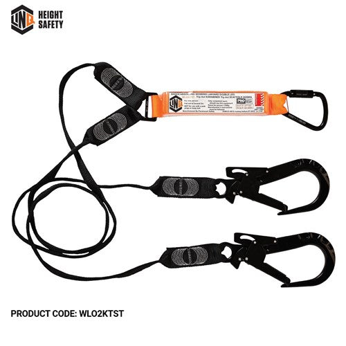 LINQ Elite Double Leg Shock Absorbing Webbing Lanyard