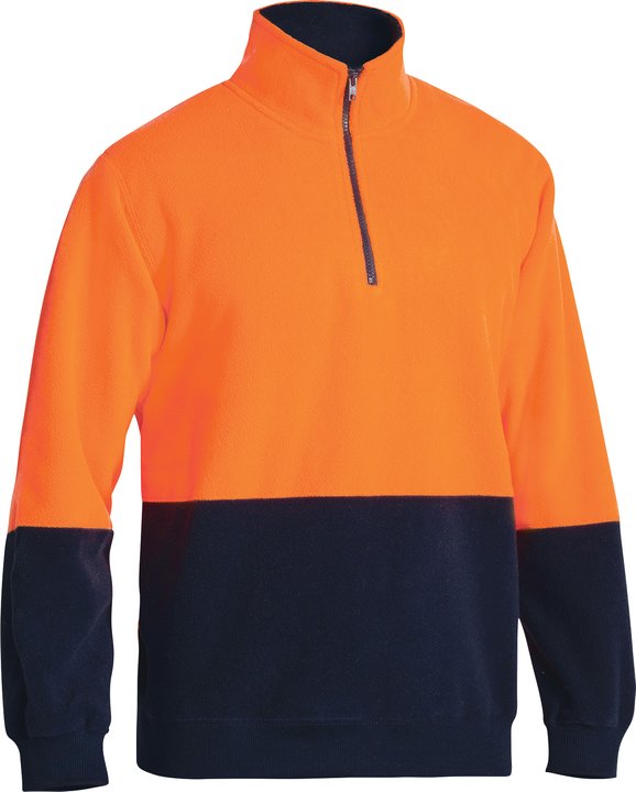 Bisley Hi Vis Polar fleece Zip Pullover