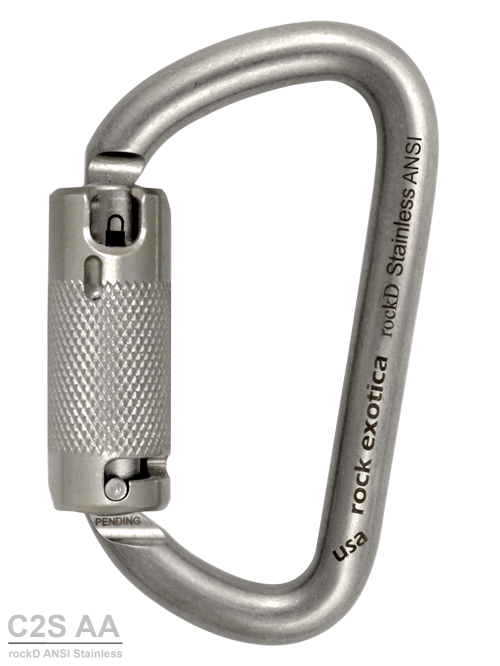 Rock Exotica rockD    Stainless Steel  Auto-Lock   Carabiner - 41Kn