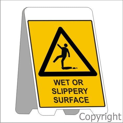 WET OR SLIPPERY SURFACE A-Frames Fluteboard Caution Sign