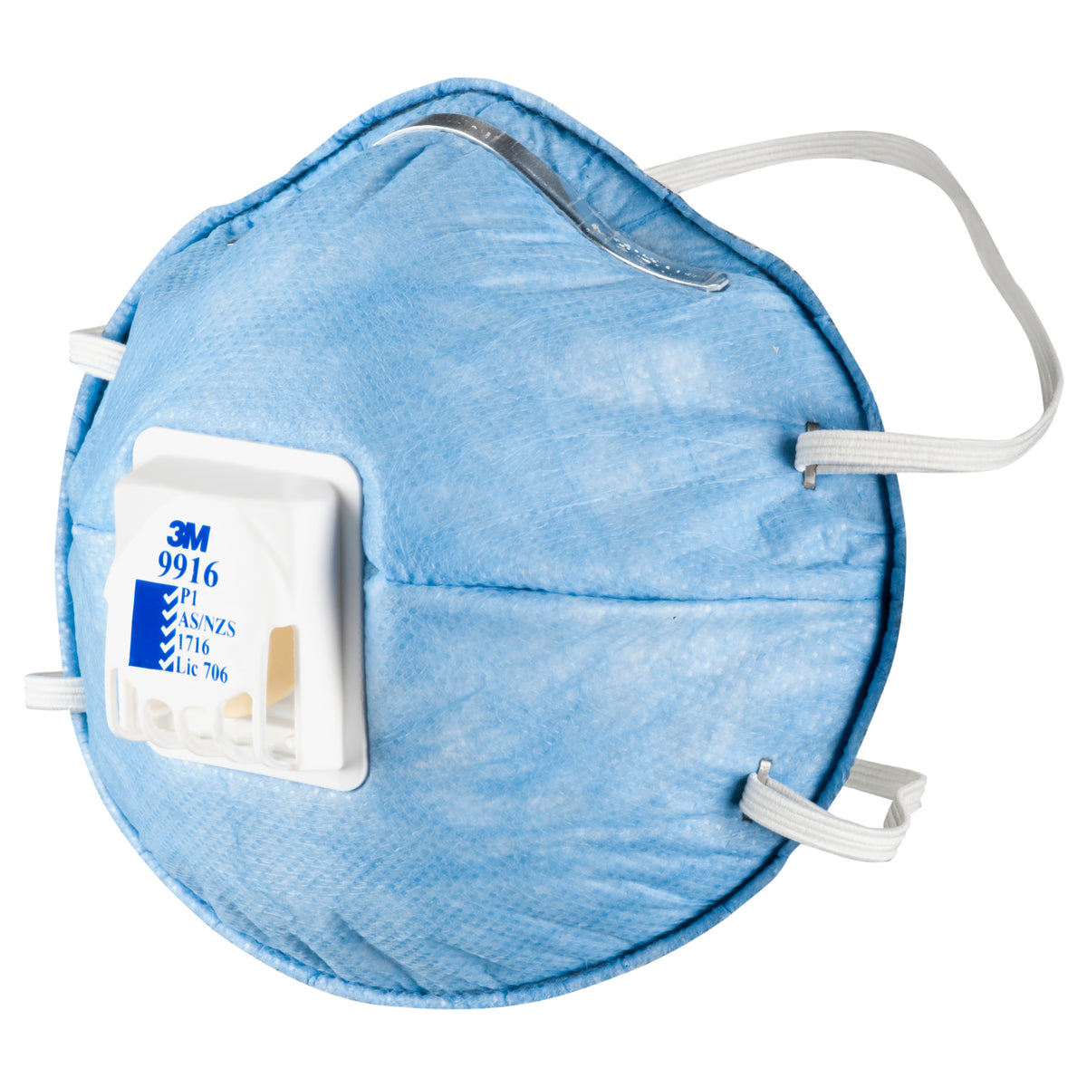 3M Cupped Particulate Respirator 9916, P1 with Nuisance Level* Acid Gas Relief, valved, 10/Box, 6 Boxes/Case