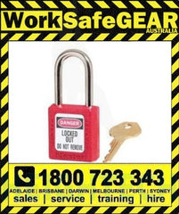 38mm shackle Red Safety Padlock inc 2 keys