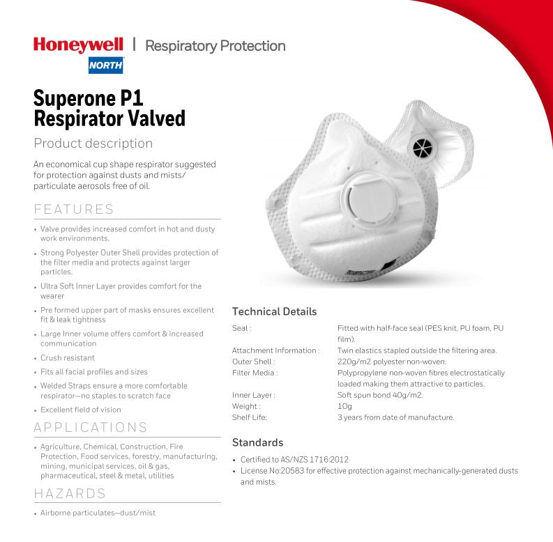 Honeywell Superone W3204 P1 Valved (1015843)