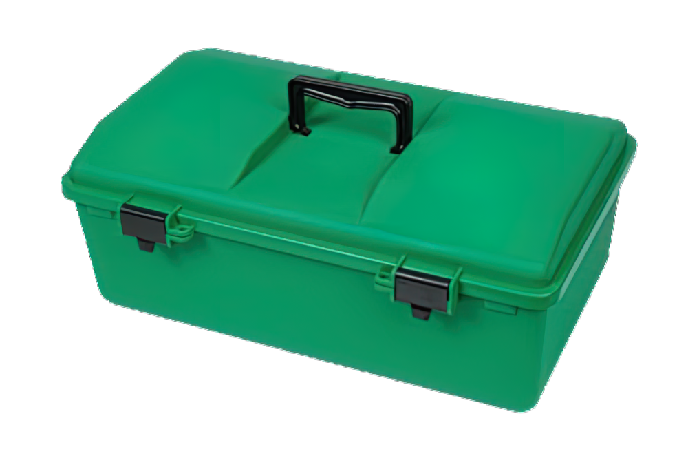 Aero Healthcare AEROCASE Green Plastic Tacklebox with 1 Liftout Tray 30 x 46.5 x 18cm