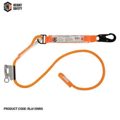 LINQ Single Leg 2M Shock Absorb Adjustable Rope Lanyard With Rope Grab