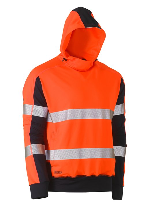 Bisley Taped Two Tone Hi Vis Contrast 4 Way Stretchy Hoodie