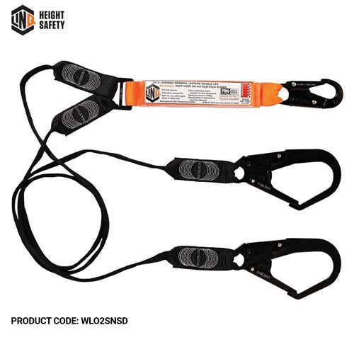 LINQ Elite Double Leg Shock Absorbing Webbing Lanyard