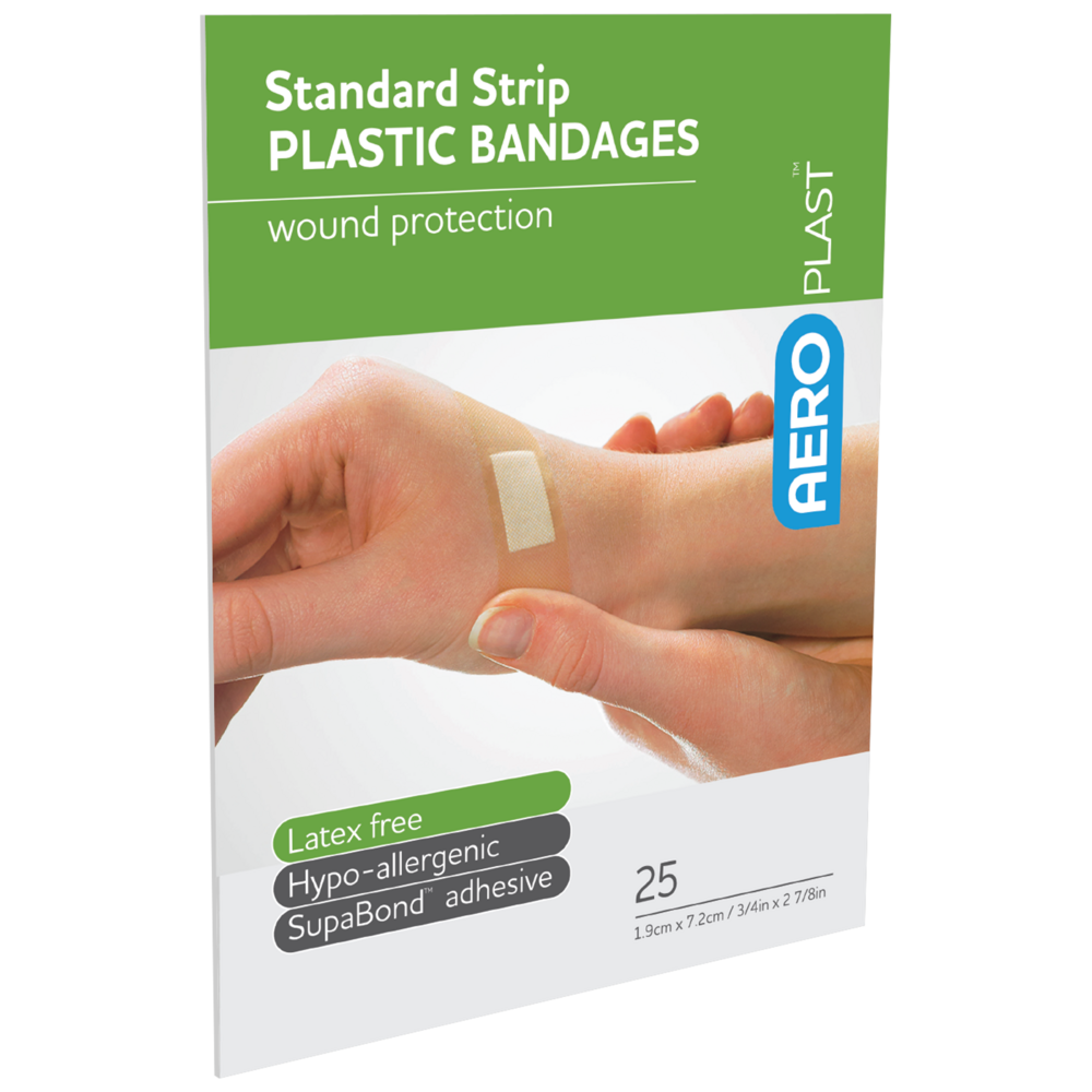Aero Healthcare AEROPLAST Plastic Standard Strip 7.2 x 1.9cm Env/25