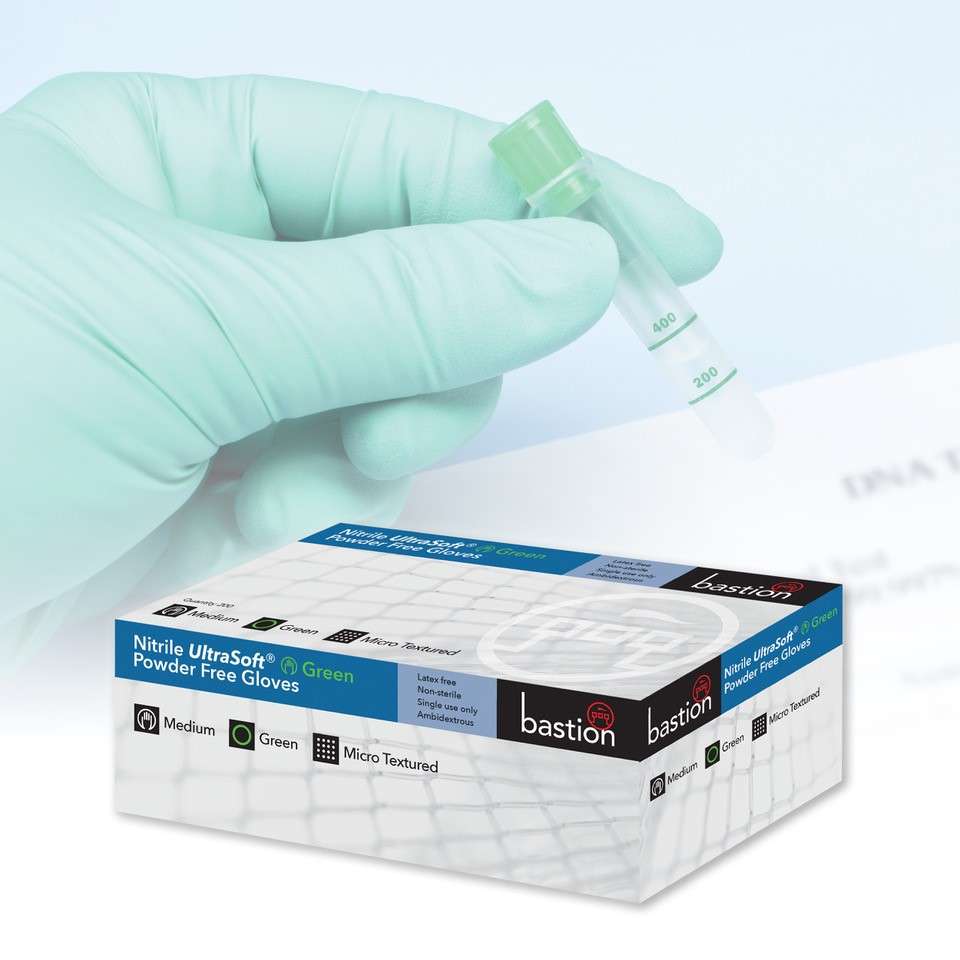 Bastion Nitrile  Ultra  Soft  Gloves  -  Powder  Free  -  Finger  Micro  Textured