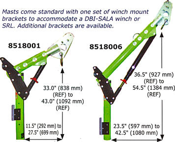 3M DBI-SALA Confined Space Adjustable Offset Upper Davit Mast (8518006)