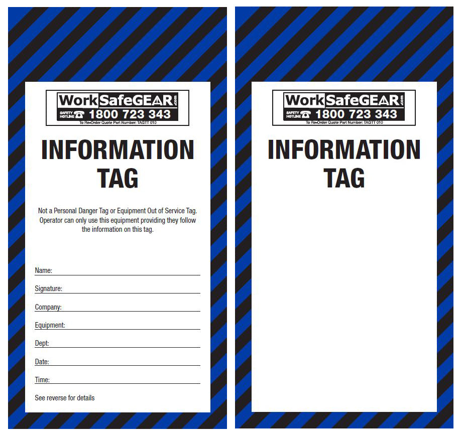 SAFETY INFORMATION Tags - TAGTT 010 INFO PK100