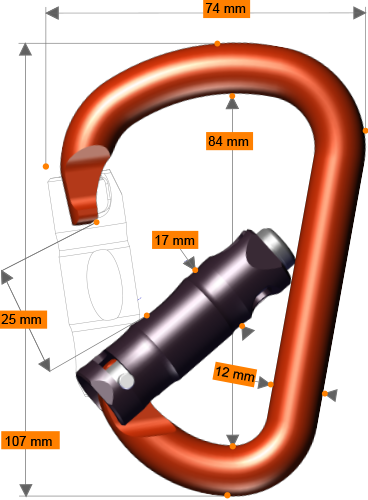 Rock Exotica Pirate Auto-Lock  Carabiner - 26Kn