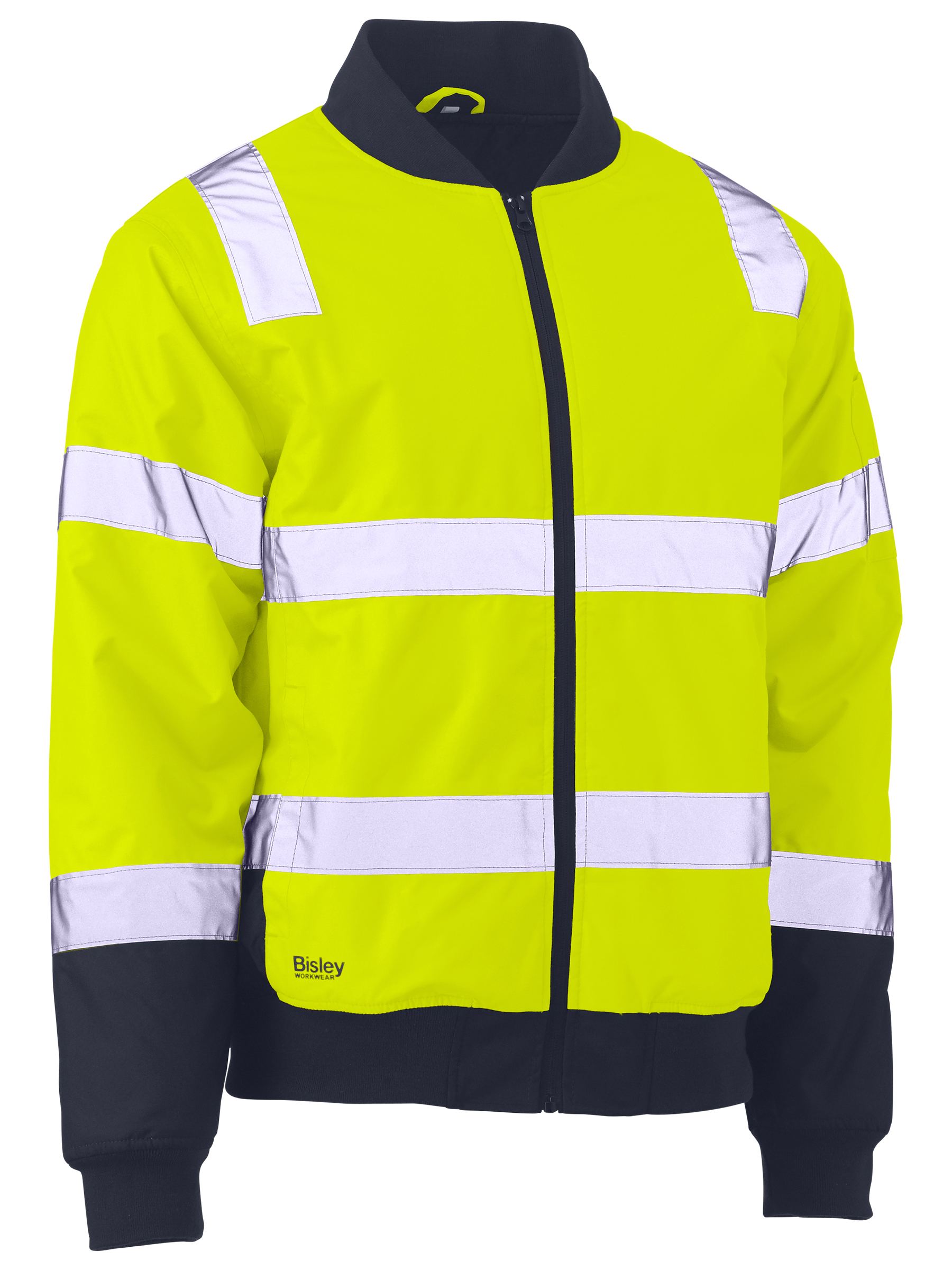 Bisley Taped Two Tone Hi Vis Bomber Jacket with Padded Lining