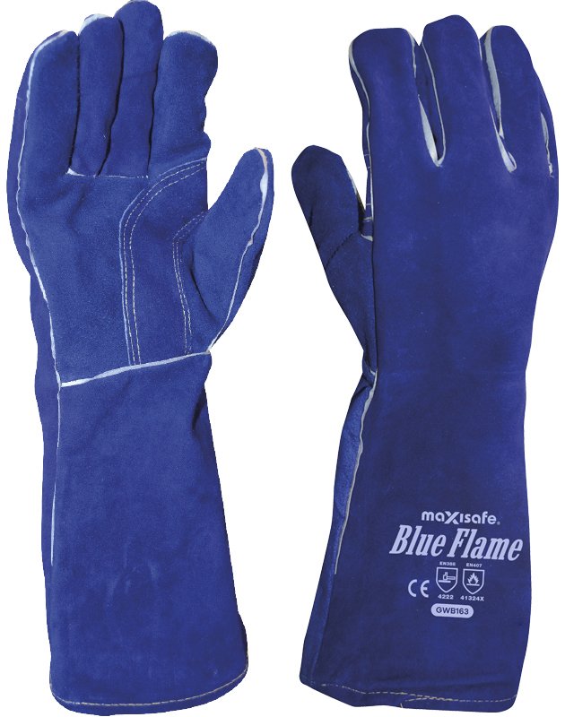 Maxisafe Blue Flame Welders Gauntlet - Kevlar Stitched (12 Pairs)