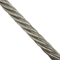 50m x 6mm Galvanized  wire rope (7/19) MBF 25kN Grade 2070