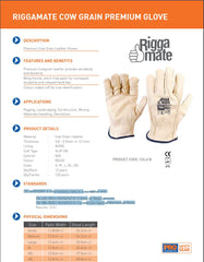 Pro Choice Riggamate Beige Premium Cowgrain Gloves