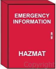 EMERGENCY INFORMATION HAZMAT 425X350X100mm Powder Coated Steel