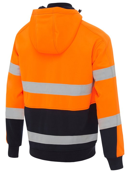 Bisley Taped Hi Vis Zip Fleece Hoodie with Sherpa Lining