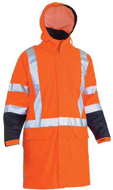 Bisley X Taped Hi Vis TTMC Stretch PU Rain Coat