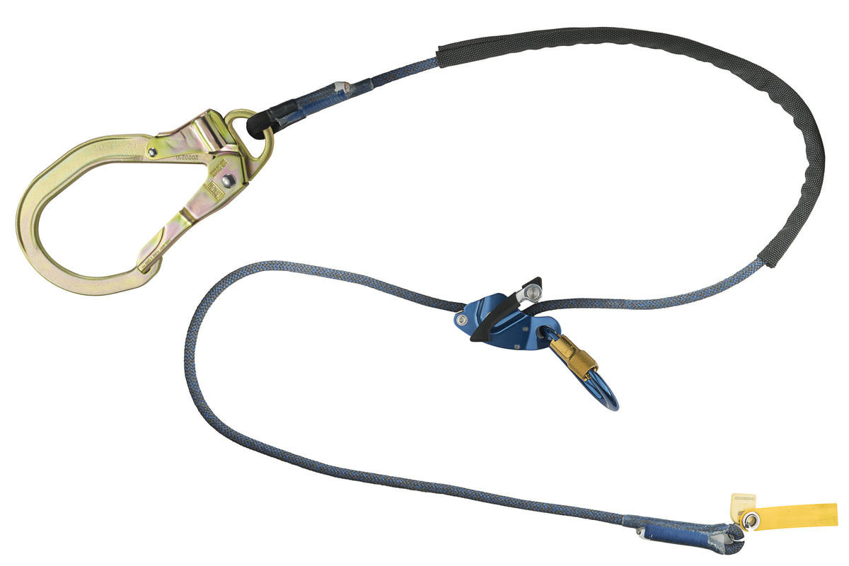 3M DBI-SALA Trigger X Tie-Back Adjustable Rope Positioning Lanyard - Single Mode 1234084, Blue, 8 ft, 1 EA/Case