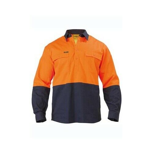 Bisley Hi Vis Closed Front Drill Shirt