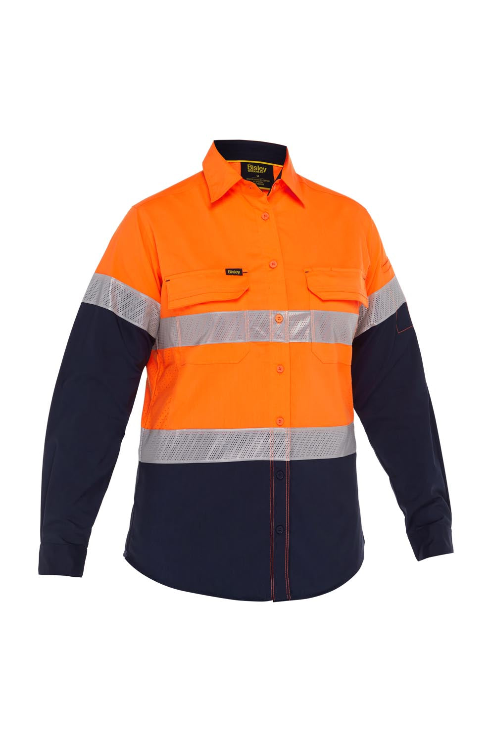 Bisley Women's X Airflow Hi Vis Taped Stretch Ripstop Shirt