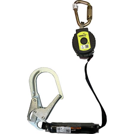 Miller TurboLite+ 1.8m Personal Fall Limiter w/ Steel Carabiner + Locking Rebar Hook