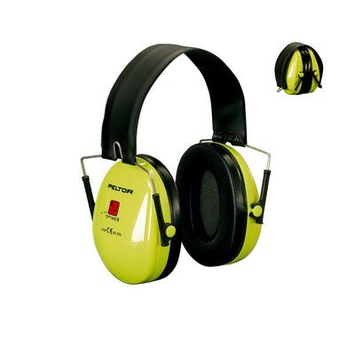 3M High Visibility Neon Yellow Folding Earmuffs Class 5