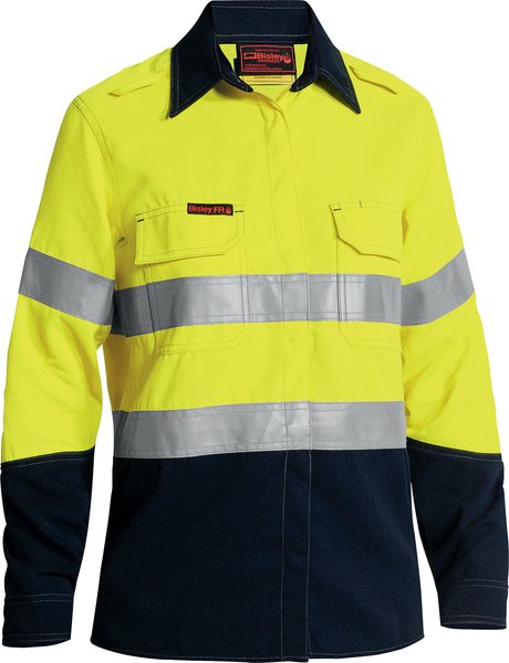 Bisley TenCate Tecasafe Plus 580 Women's Taped Hi Vis Lightweight FR Vented Shirt