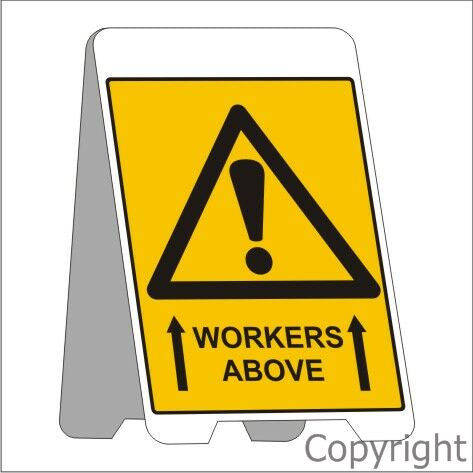 WORKERS ABOVE A-Frames Fluteboard Caution Sign