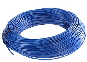 10m x 6mm Beaver G1570 PVC Coated Galvanised Wire Rope With A Fibre Core - 6x19 (Blue)