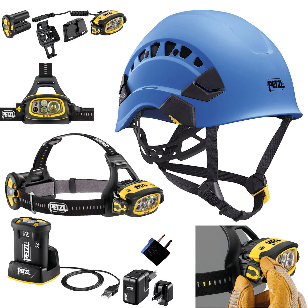 Petzl Vertex Vent Blue Helmet &  DUO Z1 Headlamp