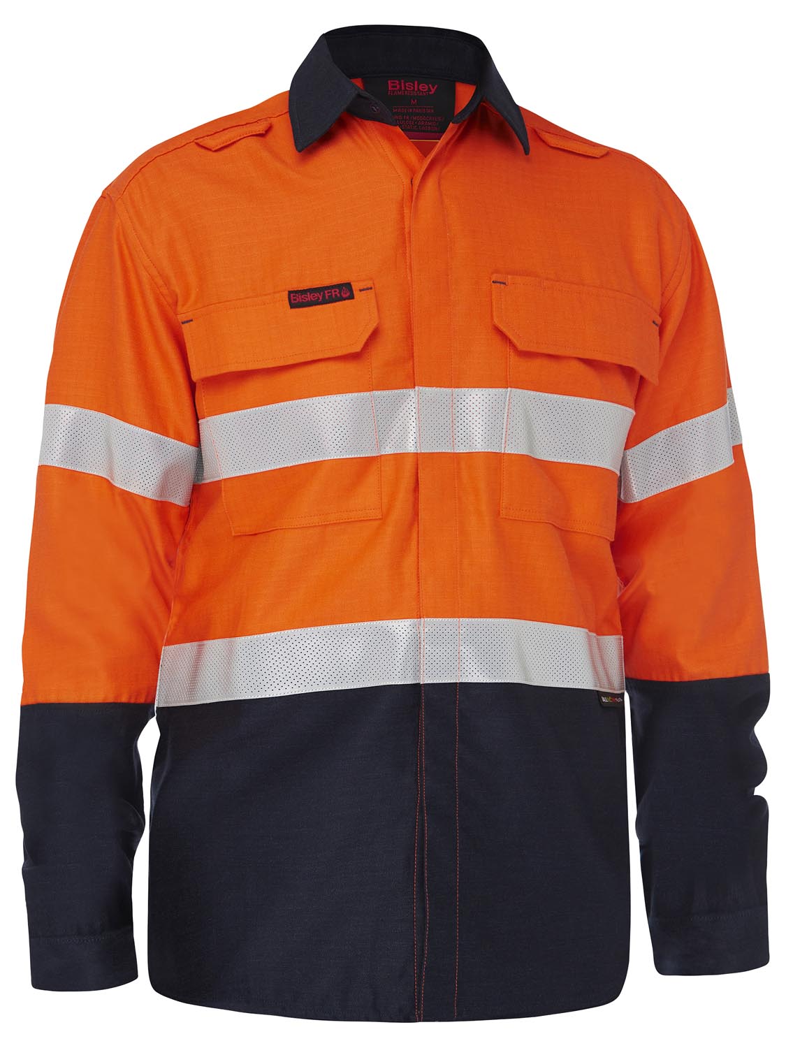 Bisley Apex 185 Taped Hi Vis FR Ripstop Vented Shirt