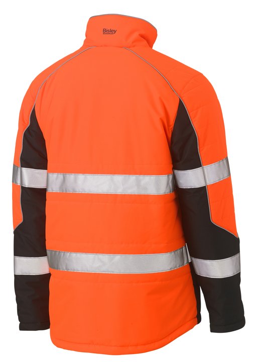 Bisley Taped Hi Vis Puffer Jacket with Stand Collar