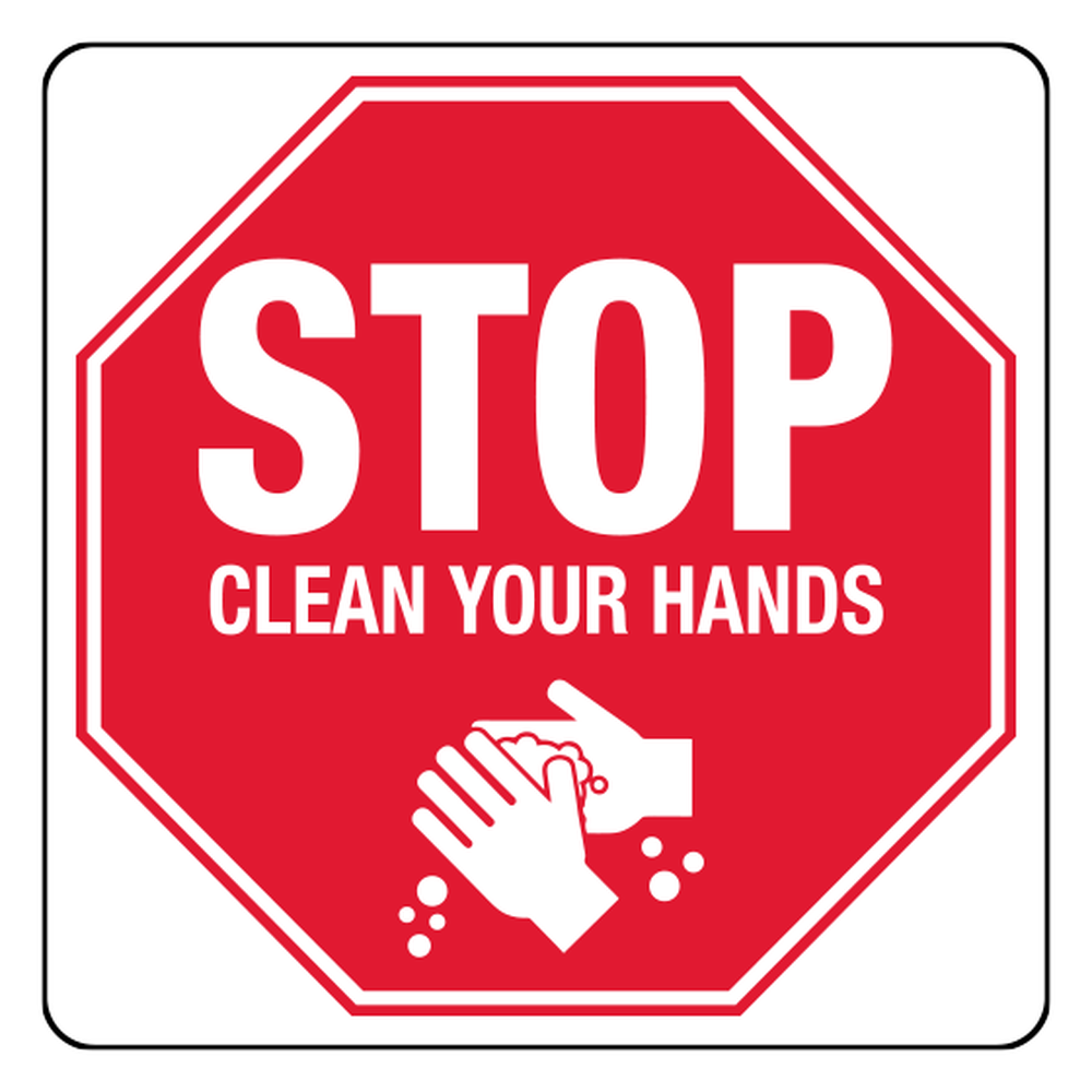 Aero Healthcare Poly Clean Hands Stop Sign 30 x 30cm