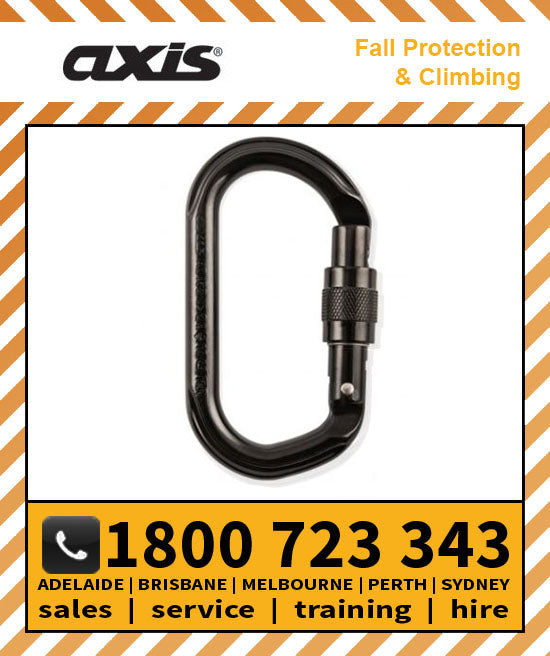 Axis Aluminium 24kN OVAL SCREWGATE (AXA245SBLK)