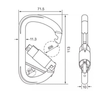 BTS Triple Action Karabiner with Retaining Pin 35kN (BNA035TR)