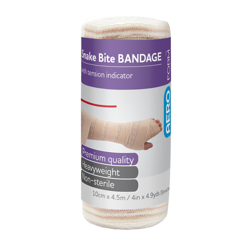Aero Healthcare AEROFORM Short Snake Bite Bandage with Indicator 10cm x 4.5M Wrap/12