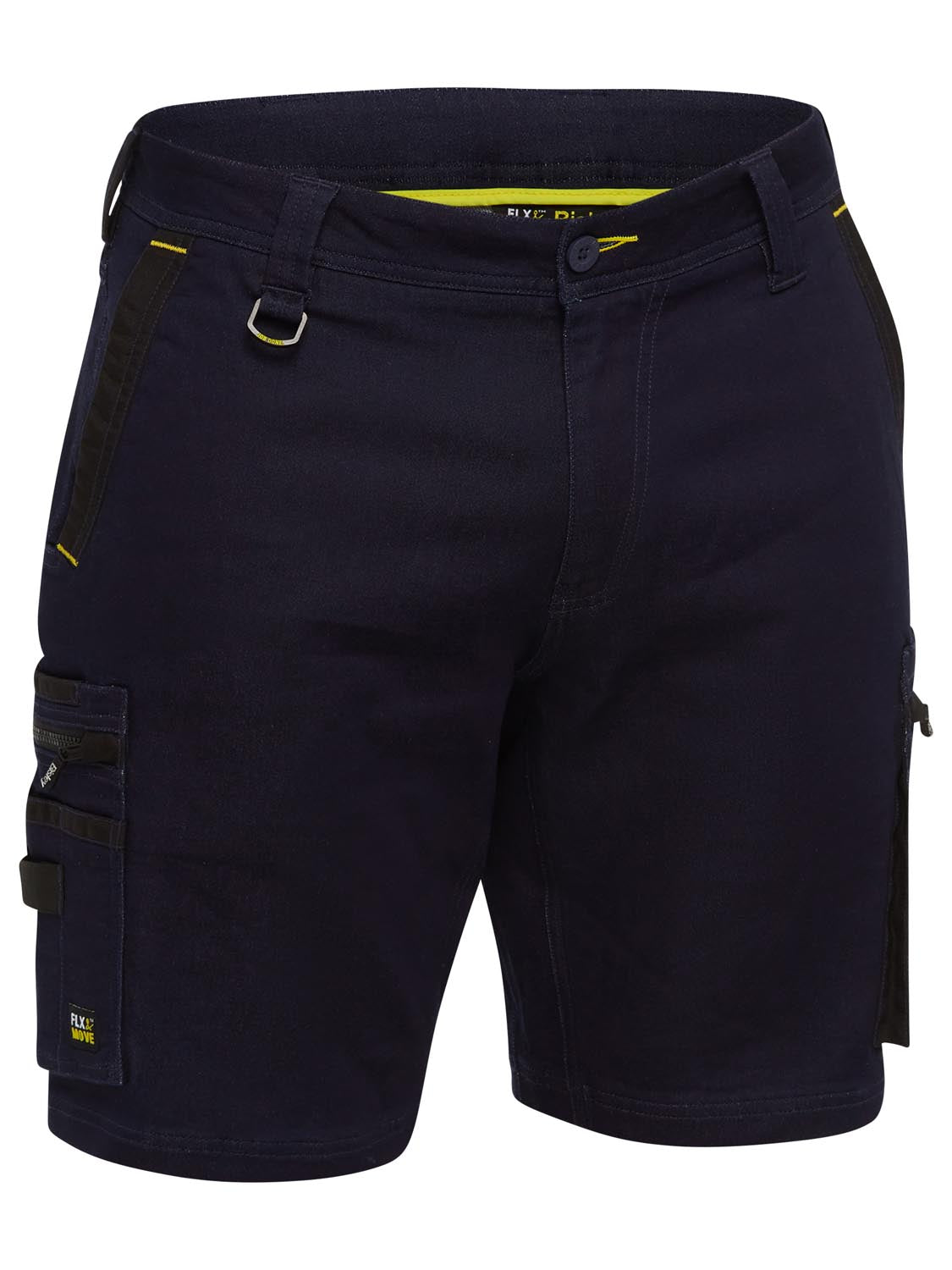 Bisley Flx and Move Stretch Denim Zip Cargo Shorts