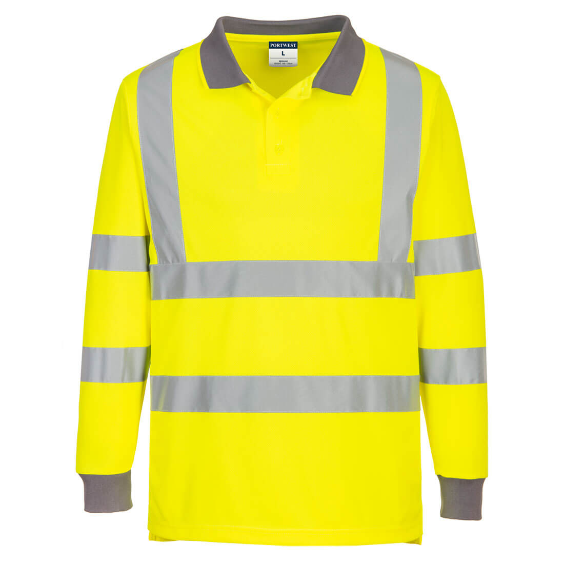 Portwest Eco Hi-Vis Polo Shirt Long Sleeve SMALL (Single)