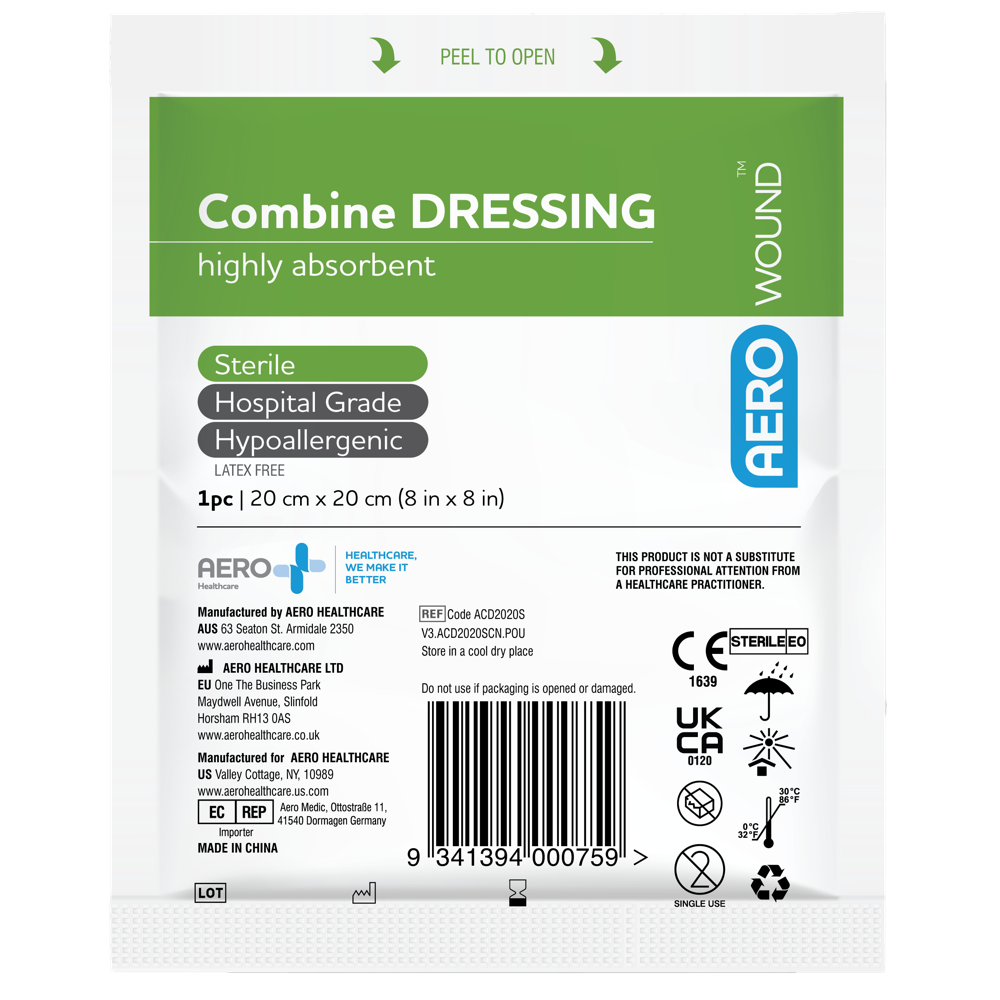 Aero Healthcare AEROWOUND Combine Dressing 20 x 20cm Bag/50