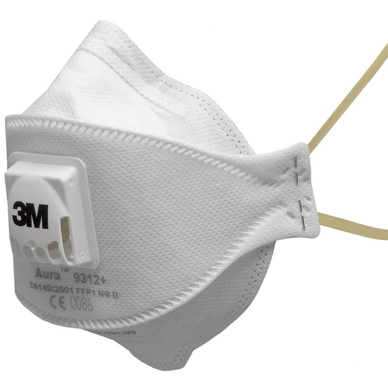 3M Aura 9312A+  Respirator Flat Fold with Valve  120 Masks