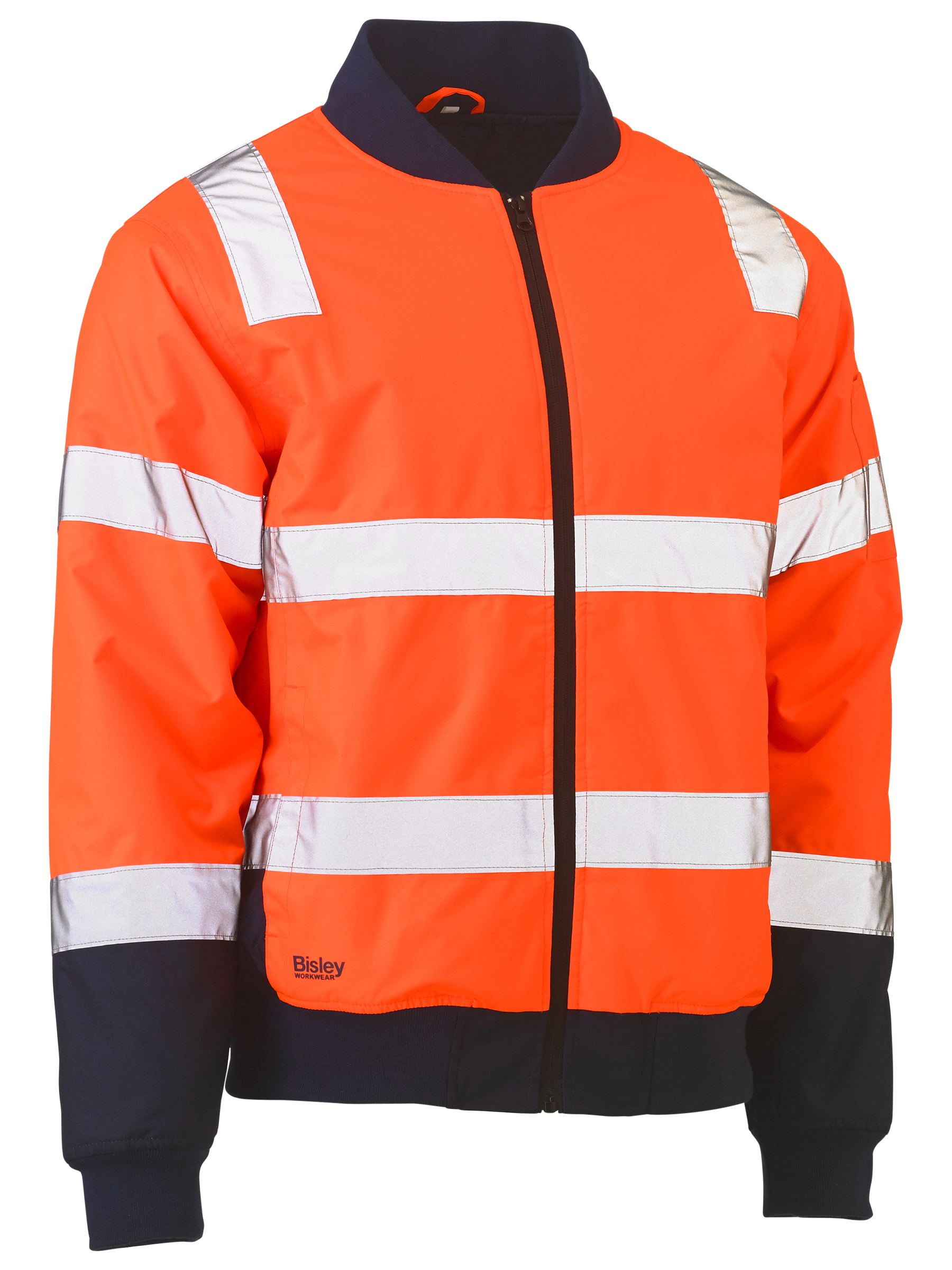 Bisley Taped Two Tone Hi Vis Bomber Jacket with Padded Lining