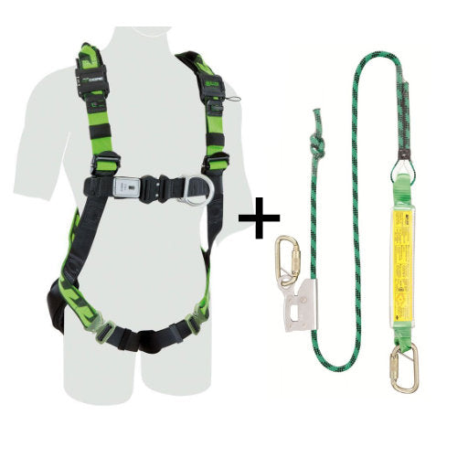 Miller AirCore S Harness & Miller 2m Single Adjust Kern Rope Lanyard (M1010034)
