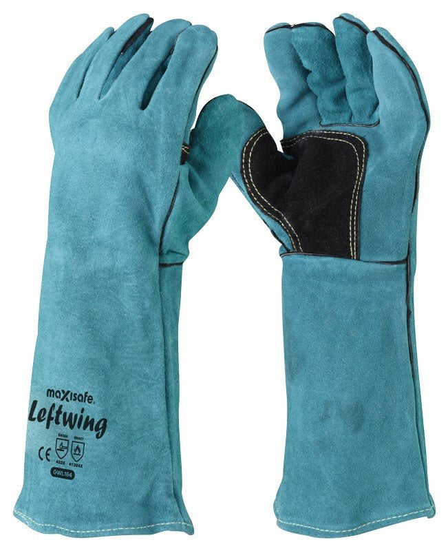 Maxisafe Green 'Leftwing' Welders Gauntlet (12 Pairs)